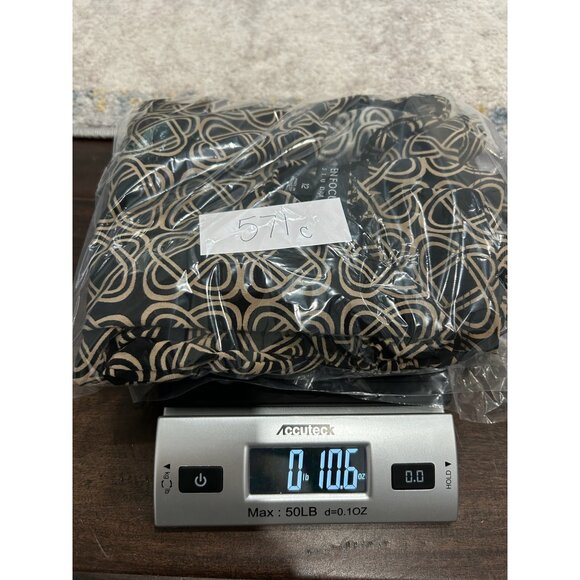 En Focus Studio Black Tan Geometric Print Ruched Waist Dress Size 12 - Picture 9 of 9